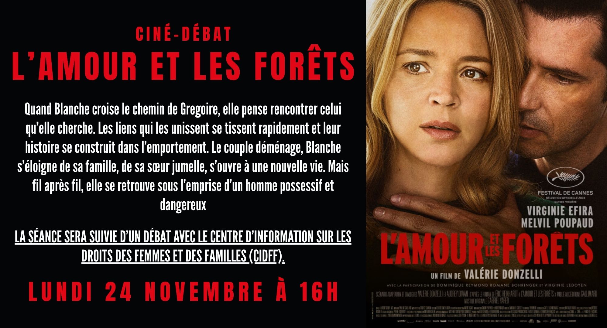 CINÉ-DÉBAT - L'AMOUR ET LES FORÊTS