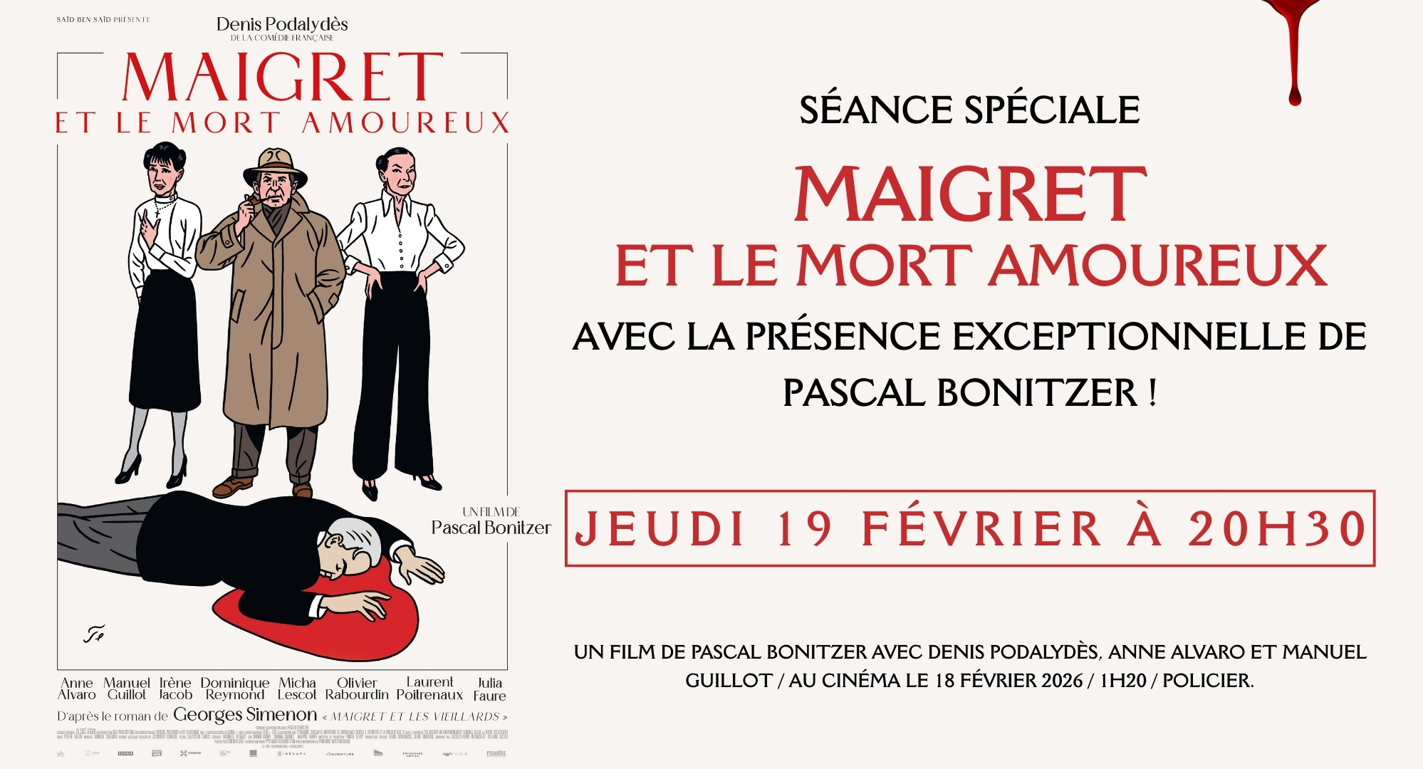 MAIGRET ET LE MORT AMOUREUX en présence de Pascal Bonitzer - Jeudi 19 février !